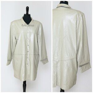 Dennis Basso Raincoat Beige Clear Details L